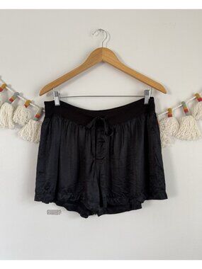 Pj Harlow Mikel Satin Sleep Boxy Shorts Black Loungewear Sleepwear Comfy XL